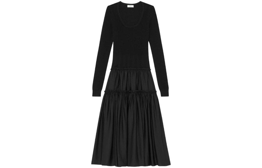THEORY Long Sleeved Dress Black