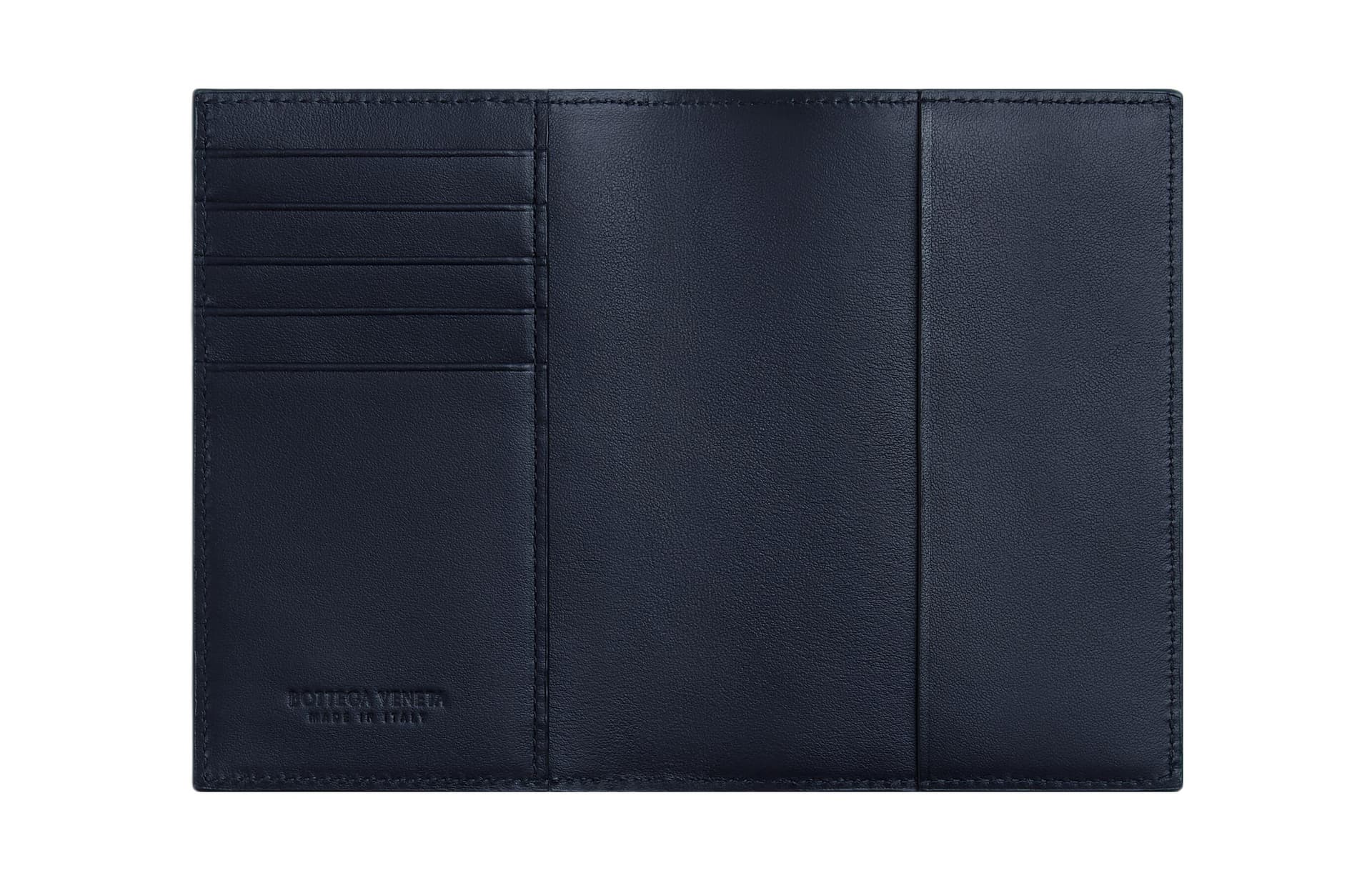 Bottega Veneta Cow Passport Holder Regular Emeralds & Space Blue