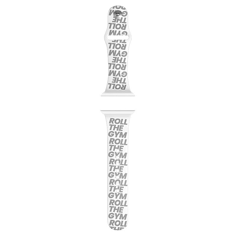 Biaodaige Strap Apple Compatibility Silicone Material 49mm GYM All over Print White