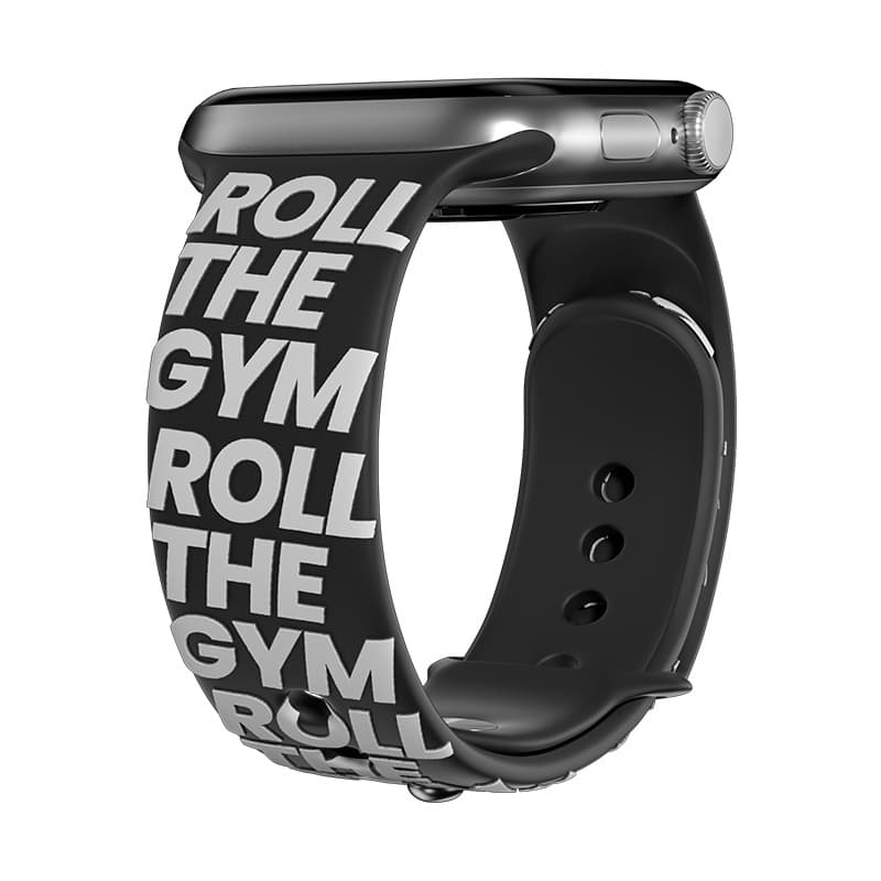 Biaodaige Strap Apple Compatibility Silicone Material 49mm GYM All over Print Black Gray