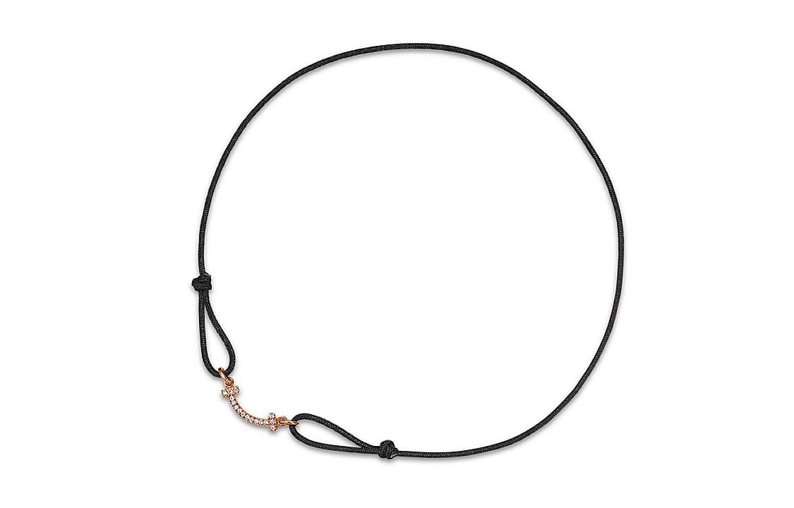 TIFFANY & CO. 18K Rose Gold, Recycled Polyester, Diamond Bracelets Black Black