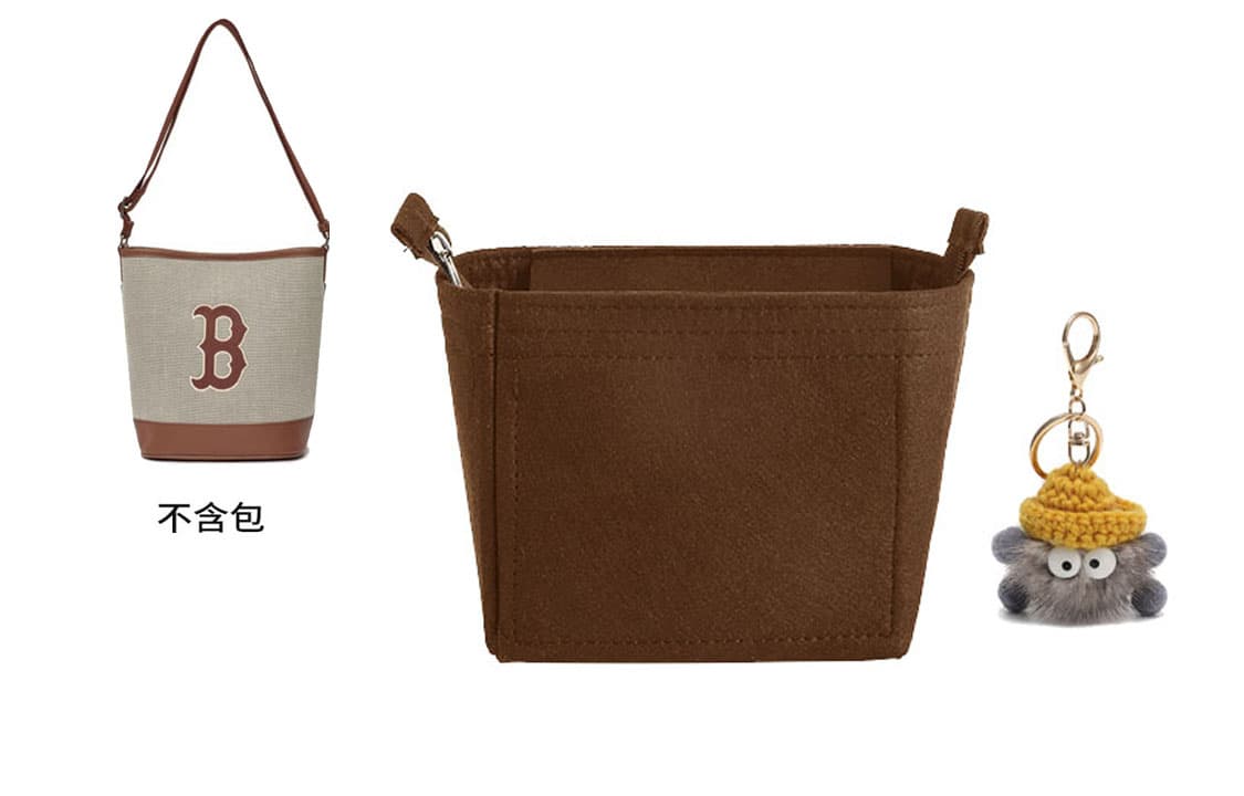 Luxury Care Artisan Workshop Felt Bag Insert Bucket Bag Black/Brown