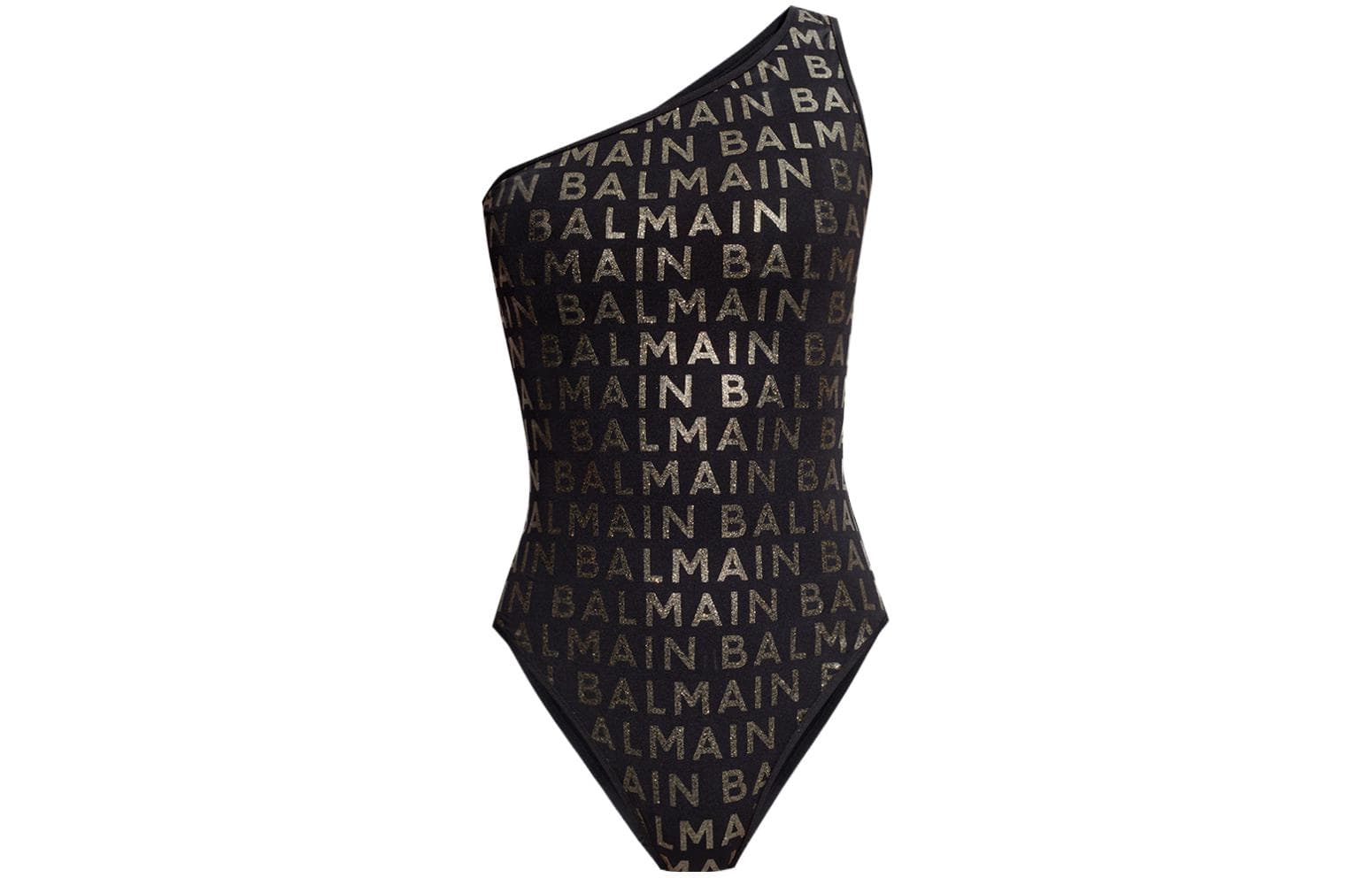 BALMAIN Logo print One shoulder Swimsuit