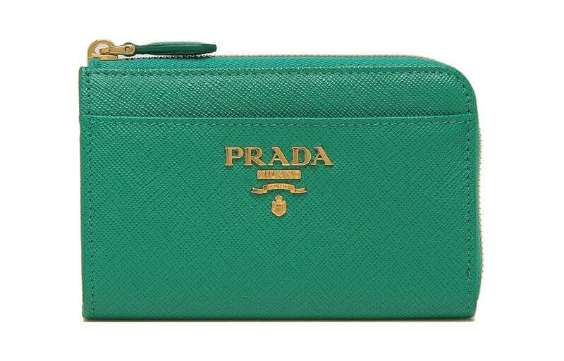 PRADA Saffiano Wallet Key Pouch Green Box(Basic Set+Box)