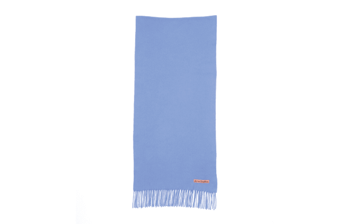 Acne Studios Logoappliqué Wool Scarf Blue