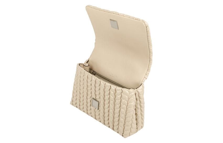 TORY BURCH Tory Burch Patent Portable Crossbody Bag, Shoulder Bag Mini Milk White