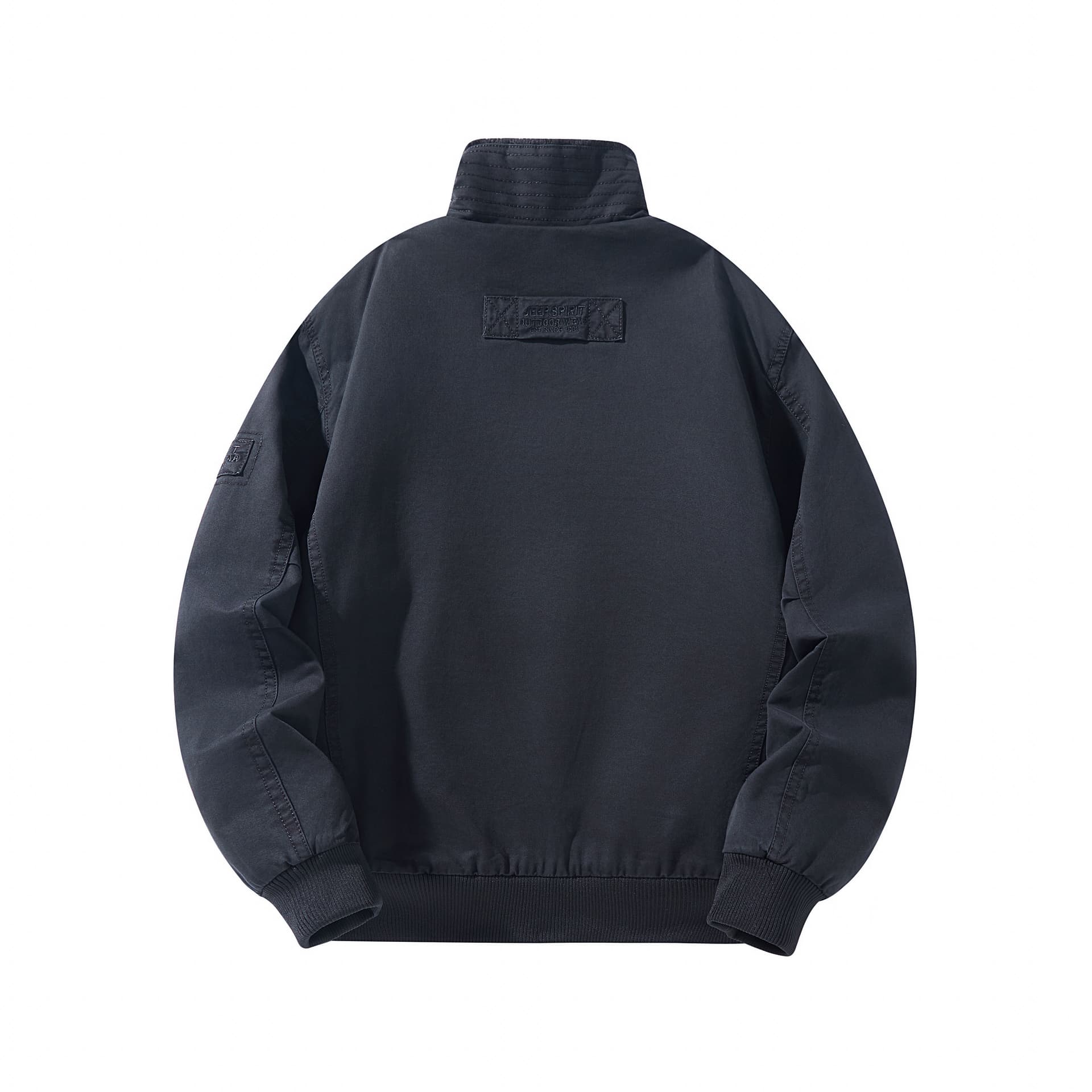 JEEP SPIRIT Outdoor Gorpcore Thickened Fleece Lined Solid Color Lapel Short Thermal Washed Workwear Puffer Jacket