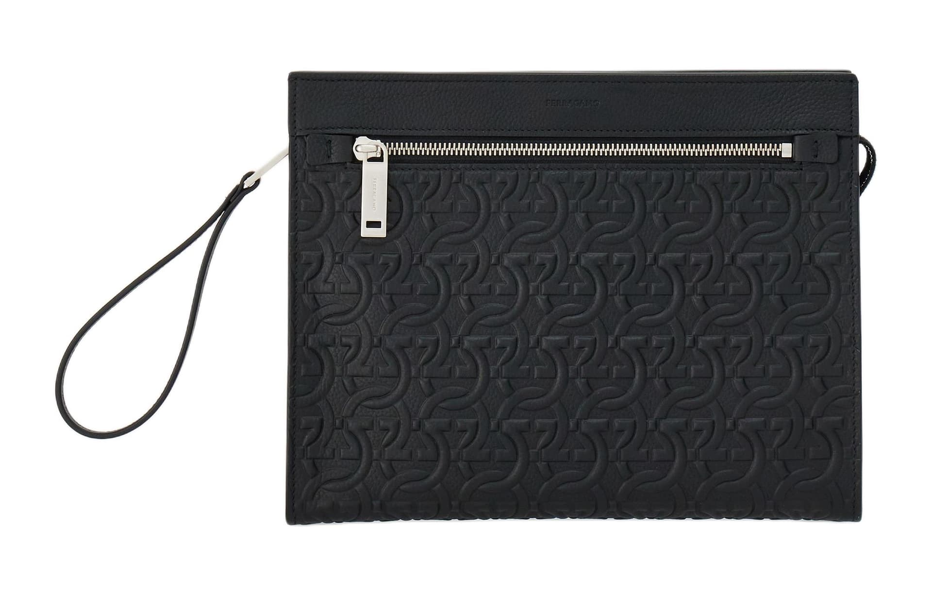 FERRAGAMO Gancini Cow Clutch Black Box(Basic Set+Box)