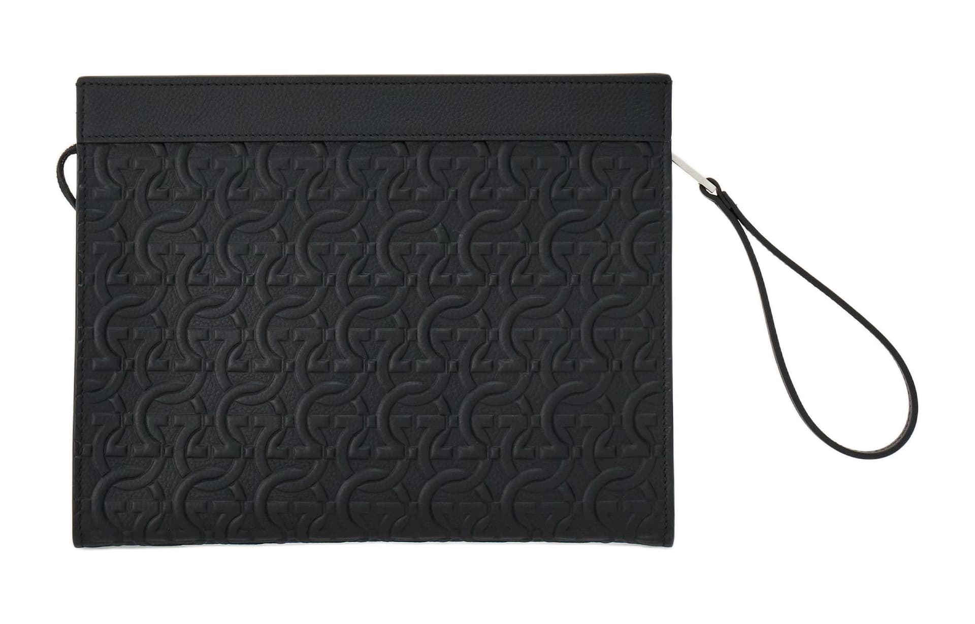FERRAGAMO Gancini Cow Clutch Black