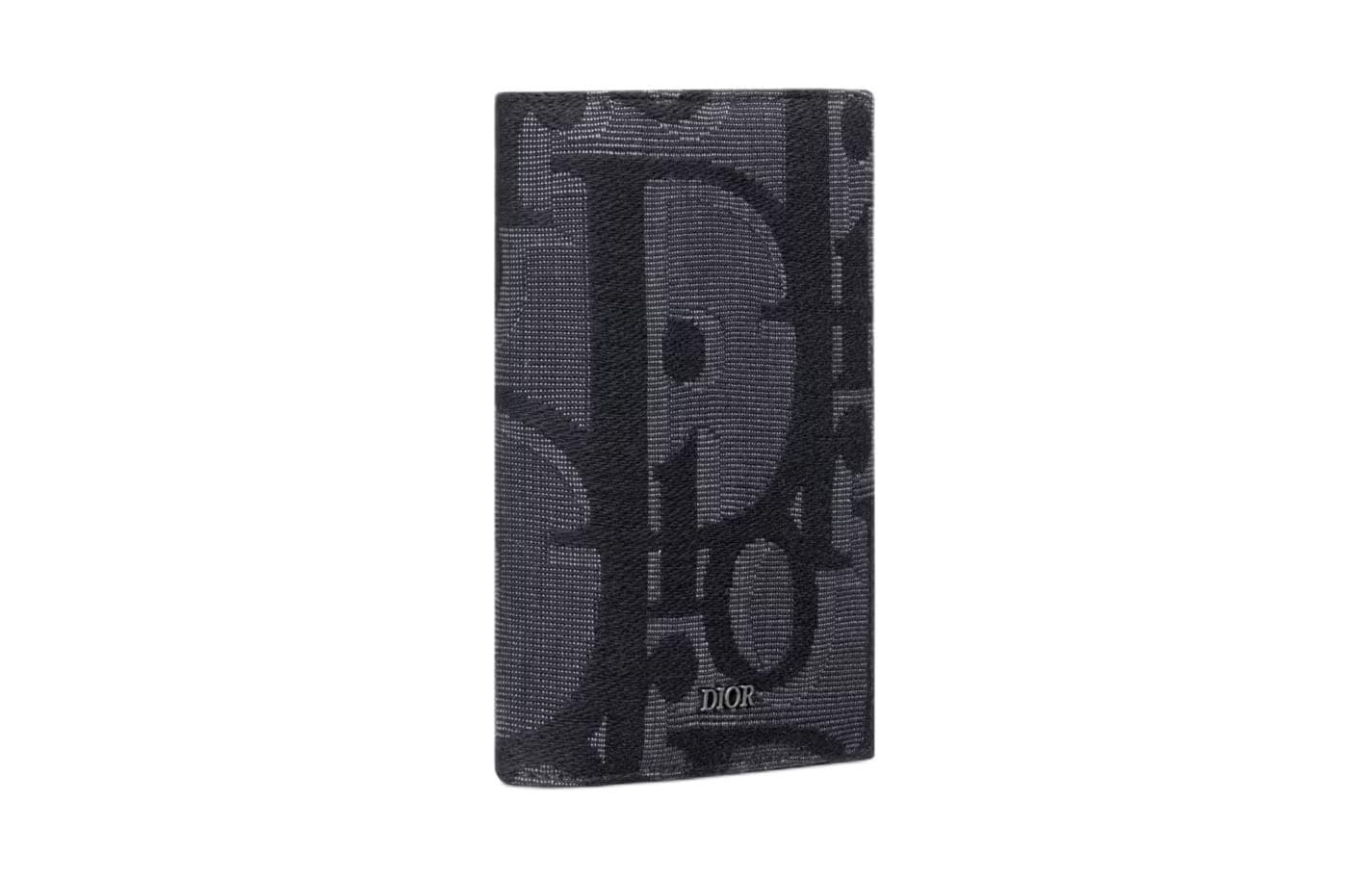 DIOR Oblique Printed Fabric Passport Holder Black