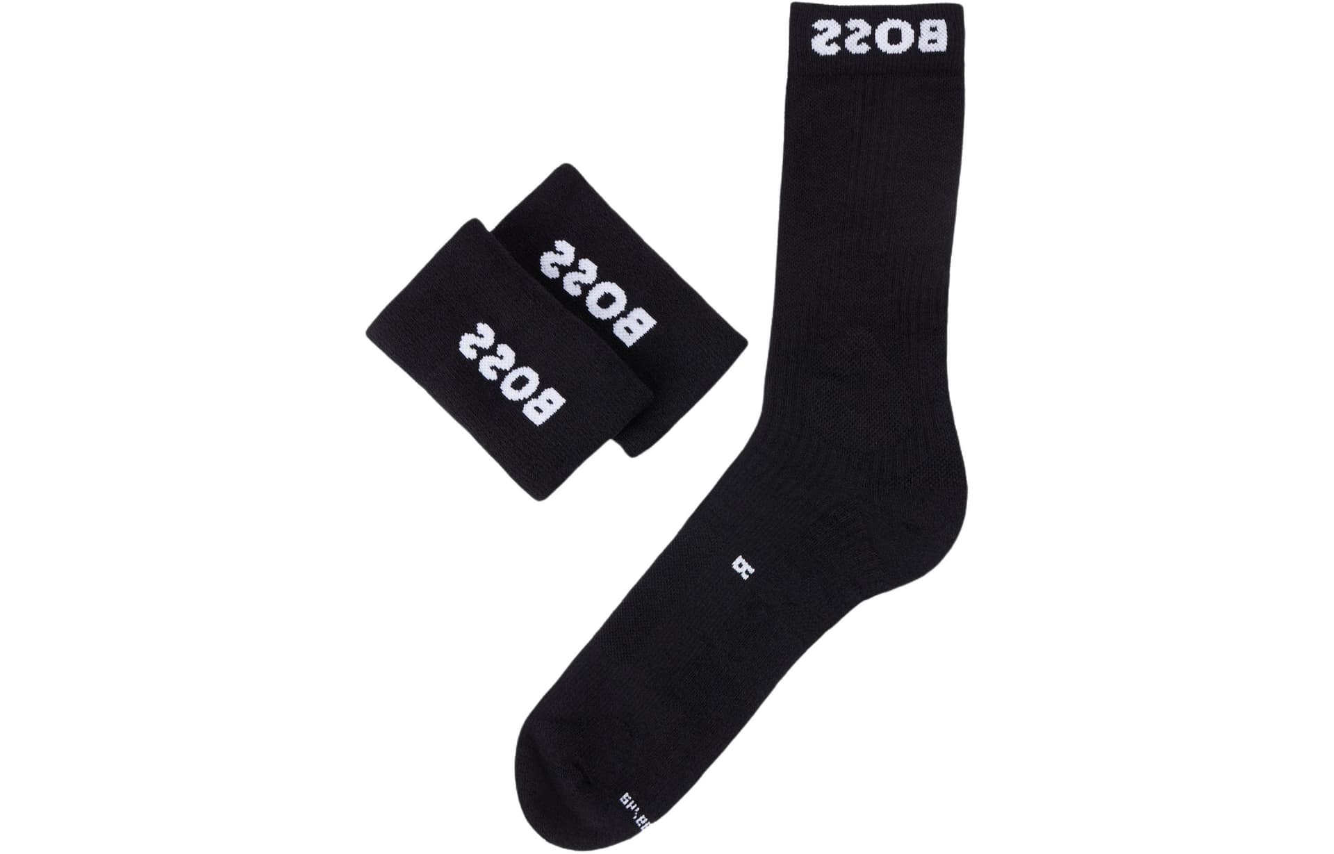 HUGO BOSS Logo Trimmed Regular Length Wristbands Gift Set Sets 1 Pack Black Black