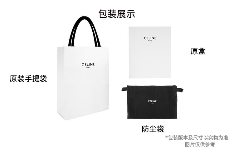 CELINE Triomphe Fabric With Calfskin Clutch Small Natural & Silver