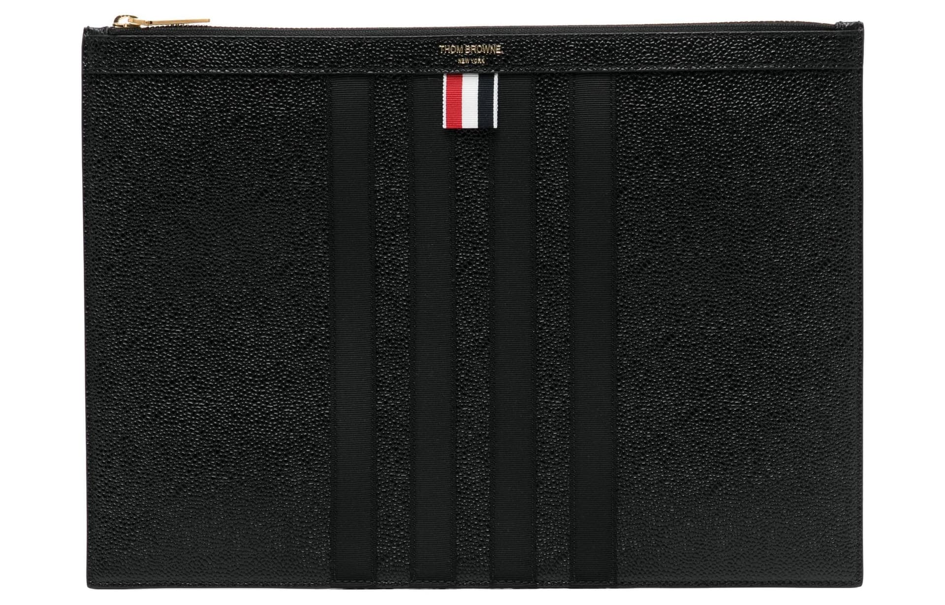 THOM BROWNE Logo Stamp Clutch Bag Basic Set (Bag+Dust Bag)
