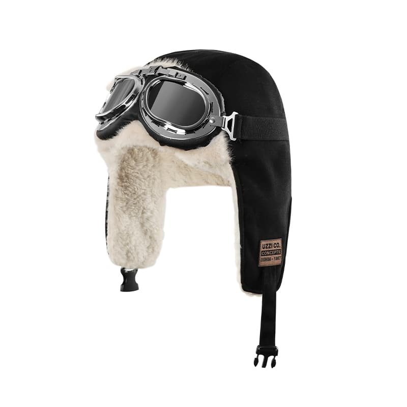 VIVIWELL Cotton Trapper Hats Black