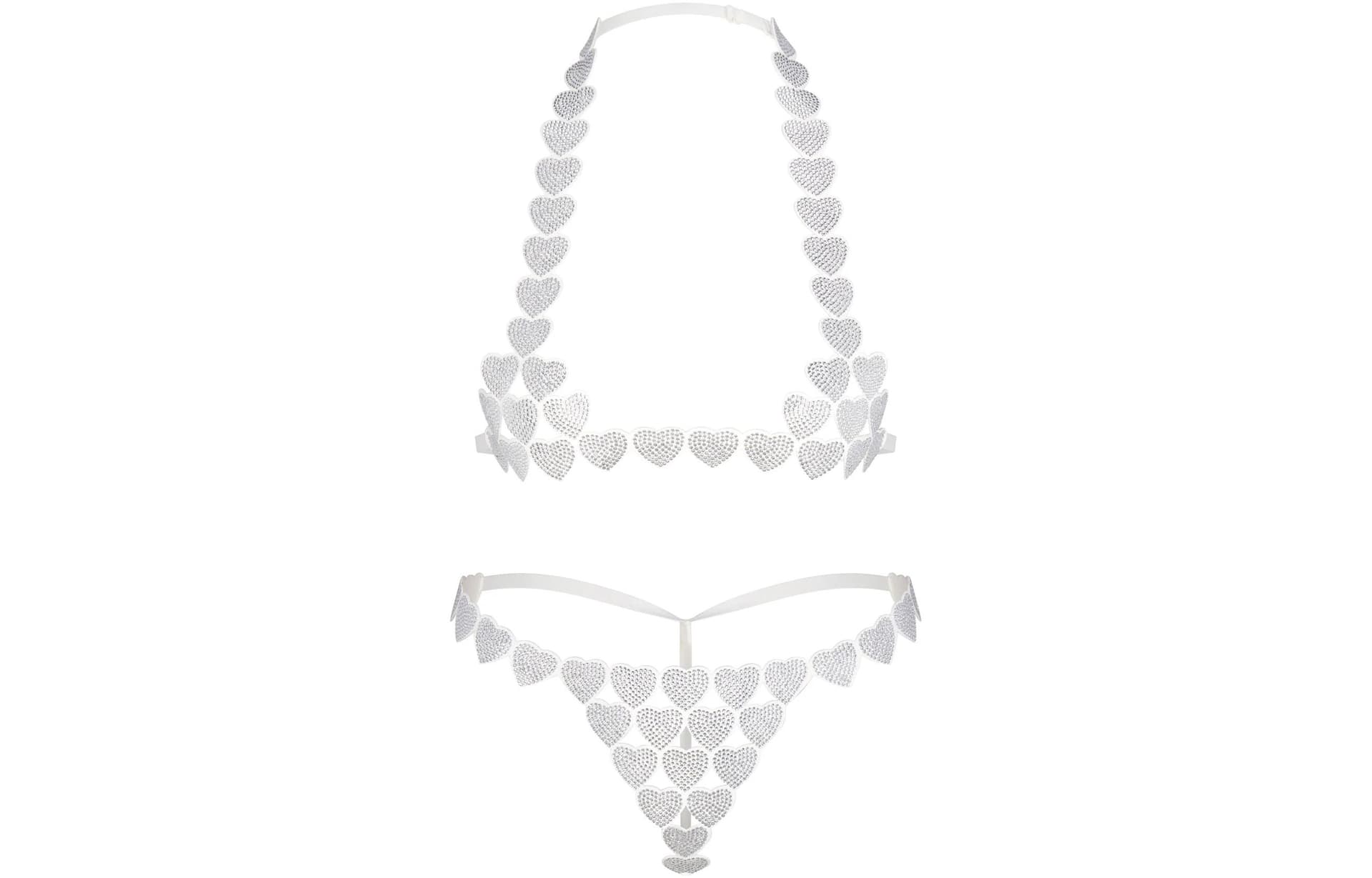 SKIMS Valentine's Day Collection CRYSTAL SKIMPY BRALETTE THONGSET Set MARBLE/Marble Clothing Sets (MARBLE/Marble)