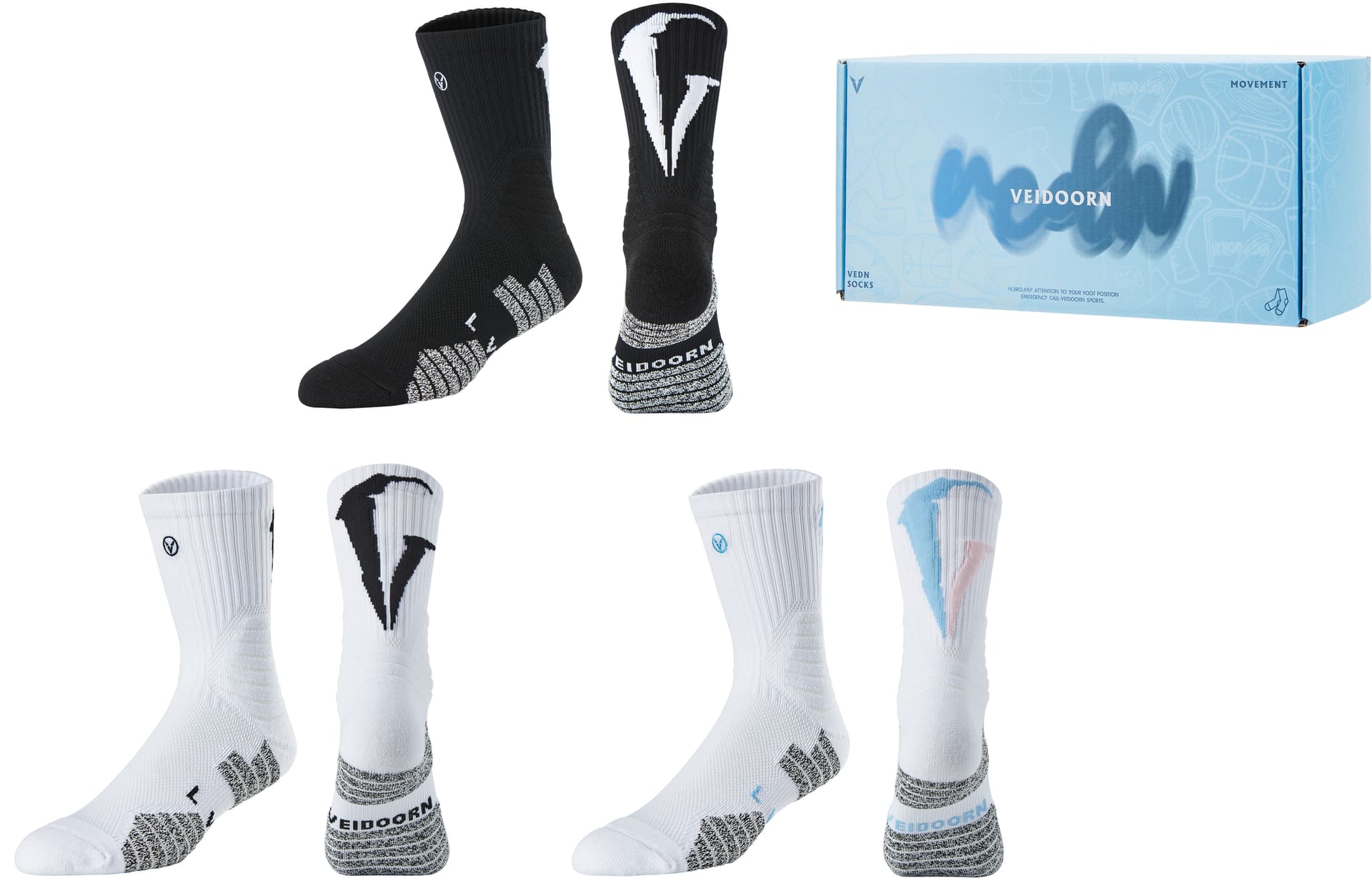 VEIDOORN 3 Pack (Fusion Black+Fusion White+Fusion Pink Blue) Gift Box Set