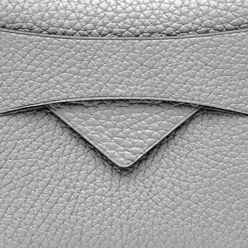 Moynat Taurillon Gex Cow Passport Holder Silver Celadon