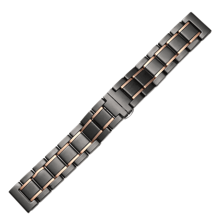 CHENSONG Strap Huawei Compatibility Ceramic Material 41mm FiveLink CeramicBlack Rose Gold