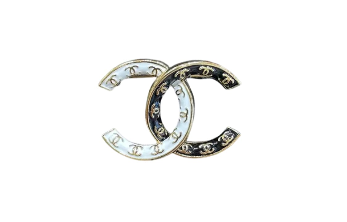 CHANEL Brooches Gold, White, Black