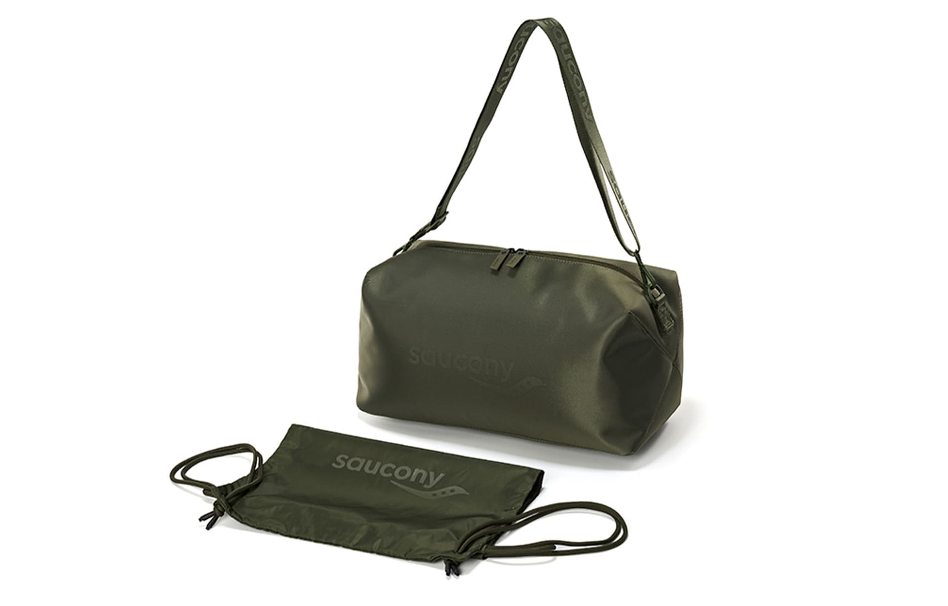 Saucony Fabric Crossbody Bag, Shoulder Bag Regular Forest Green