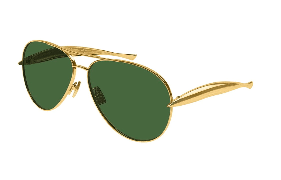 Bottega Veneta Eyewear Aviator Frame Sunglasses Gold