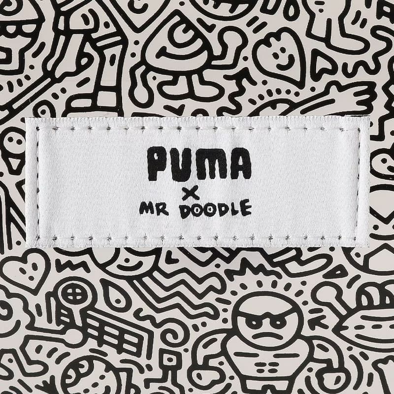 PUMA X MR Doodle Shopper Collaboration Sports Fabric Handbag Regular White