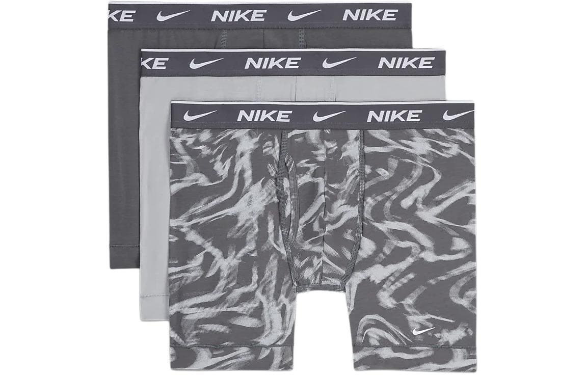 Nike Dri FIT Essential Stretch Underpants 3 Pack 3 Pack (Wolf Gray/Dark Gray/White)