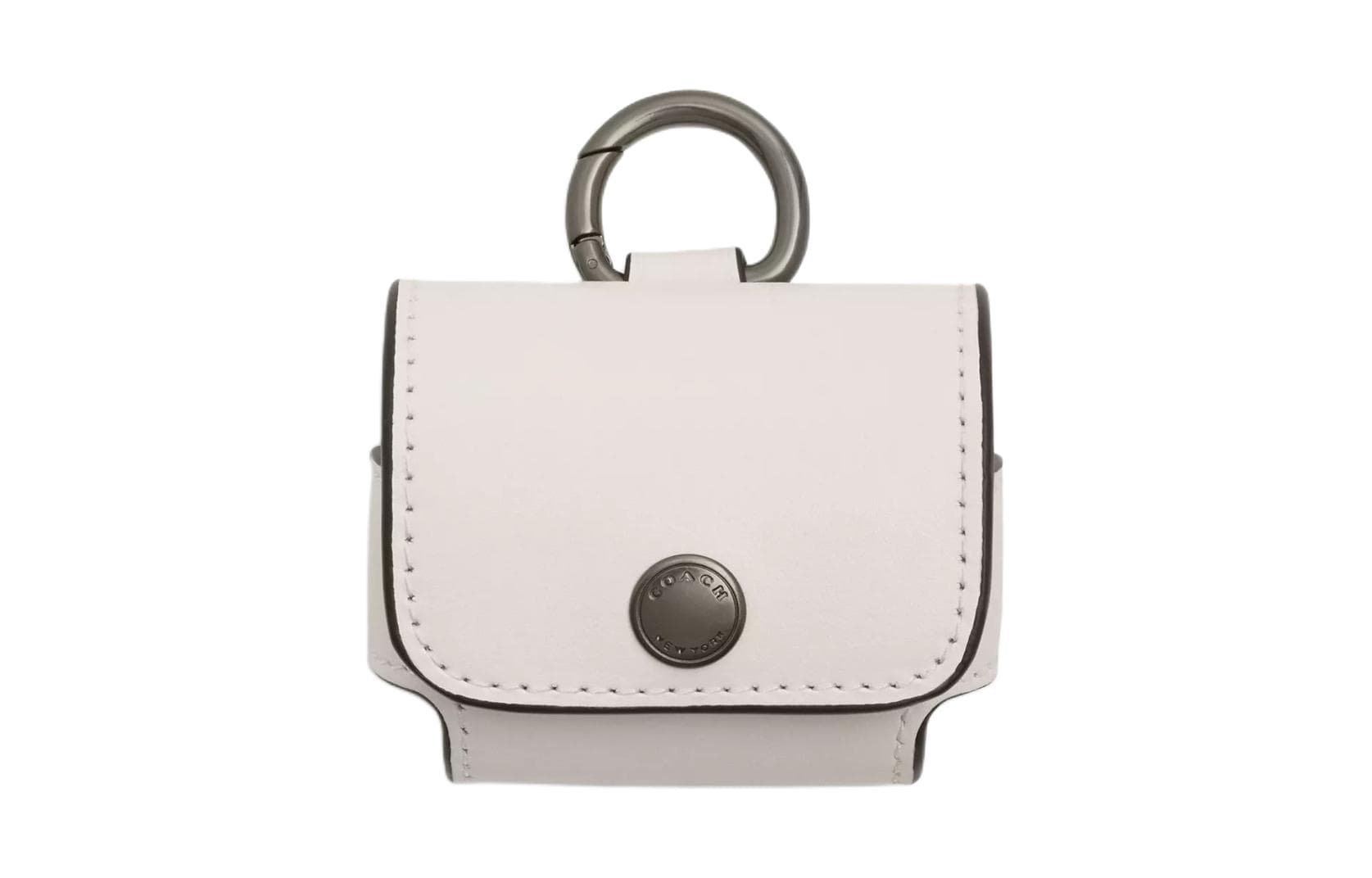 COACH Refined Calfskin Earphone Case Large Bronze & Chalk Bronze & Chalk