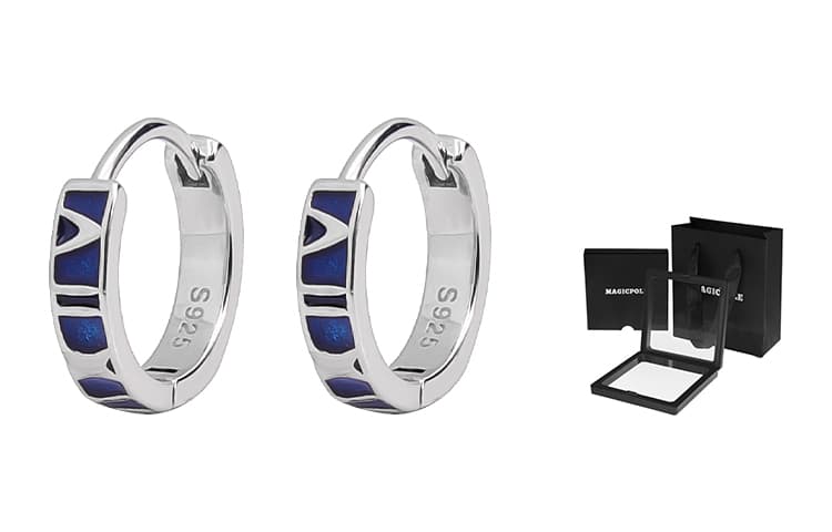 MAGICPOLE Earrings Blue pair Roman numeral earrings