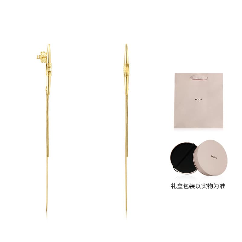 TOUS LURE Drop Earrings Gold Gold