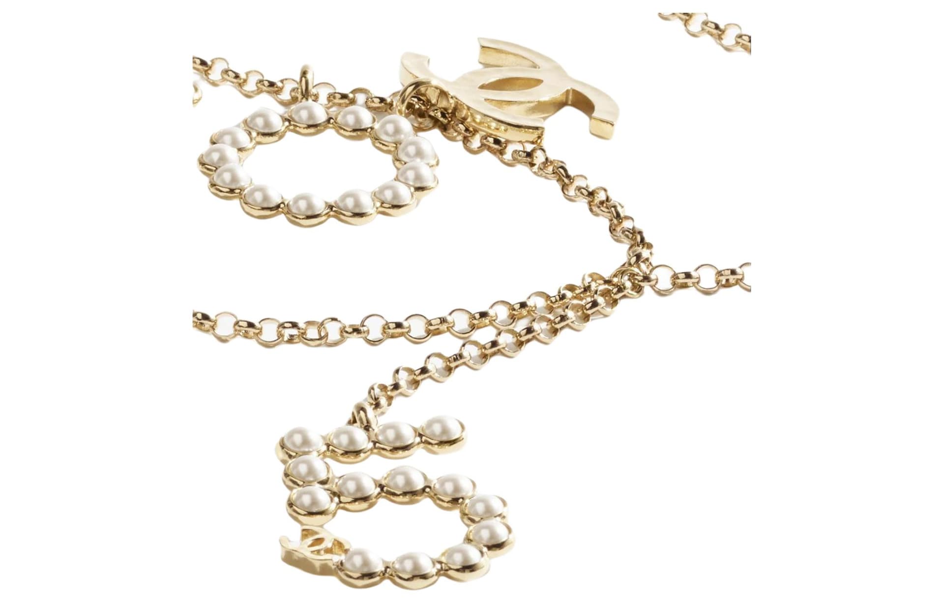 CHANEL Bead Inlay Waist Chains Gold