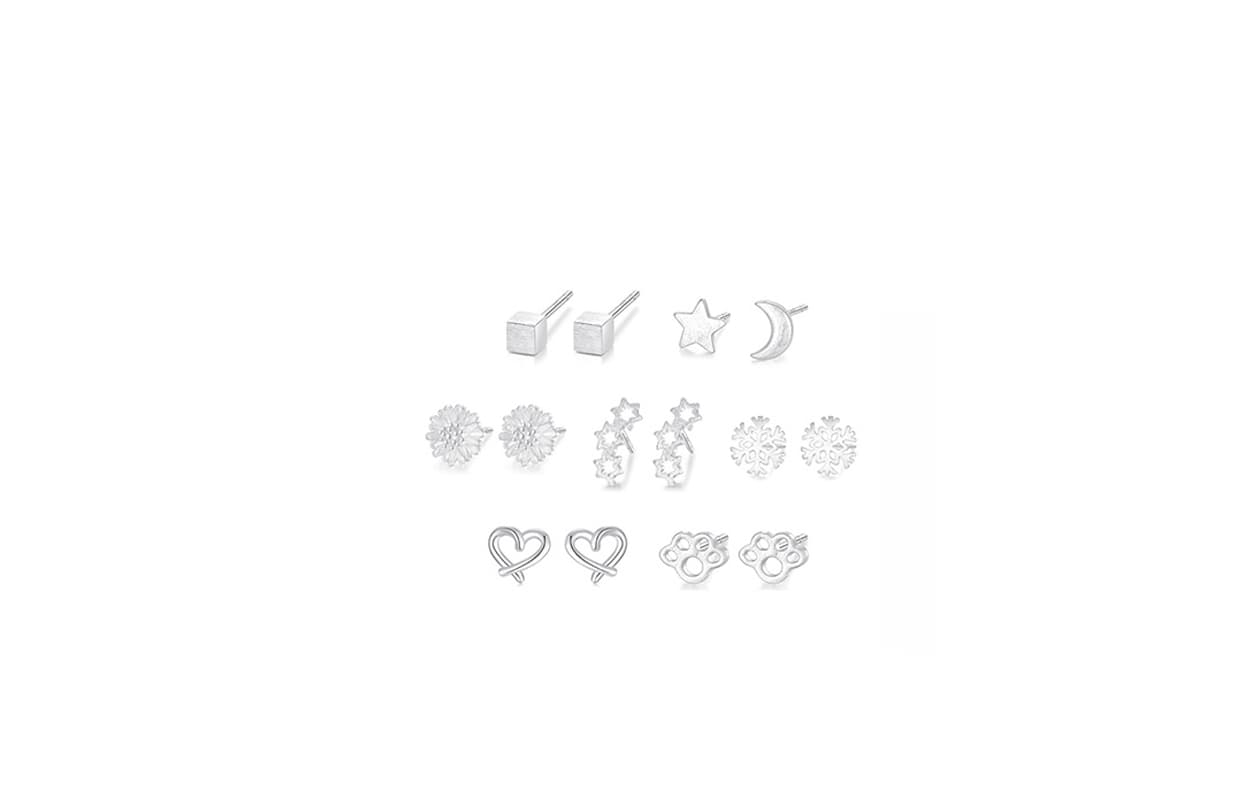 Ringlove 925 Sterling Silver Stud Earrings 7 pairs of stud earrings a week plus a regular gift box