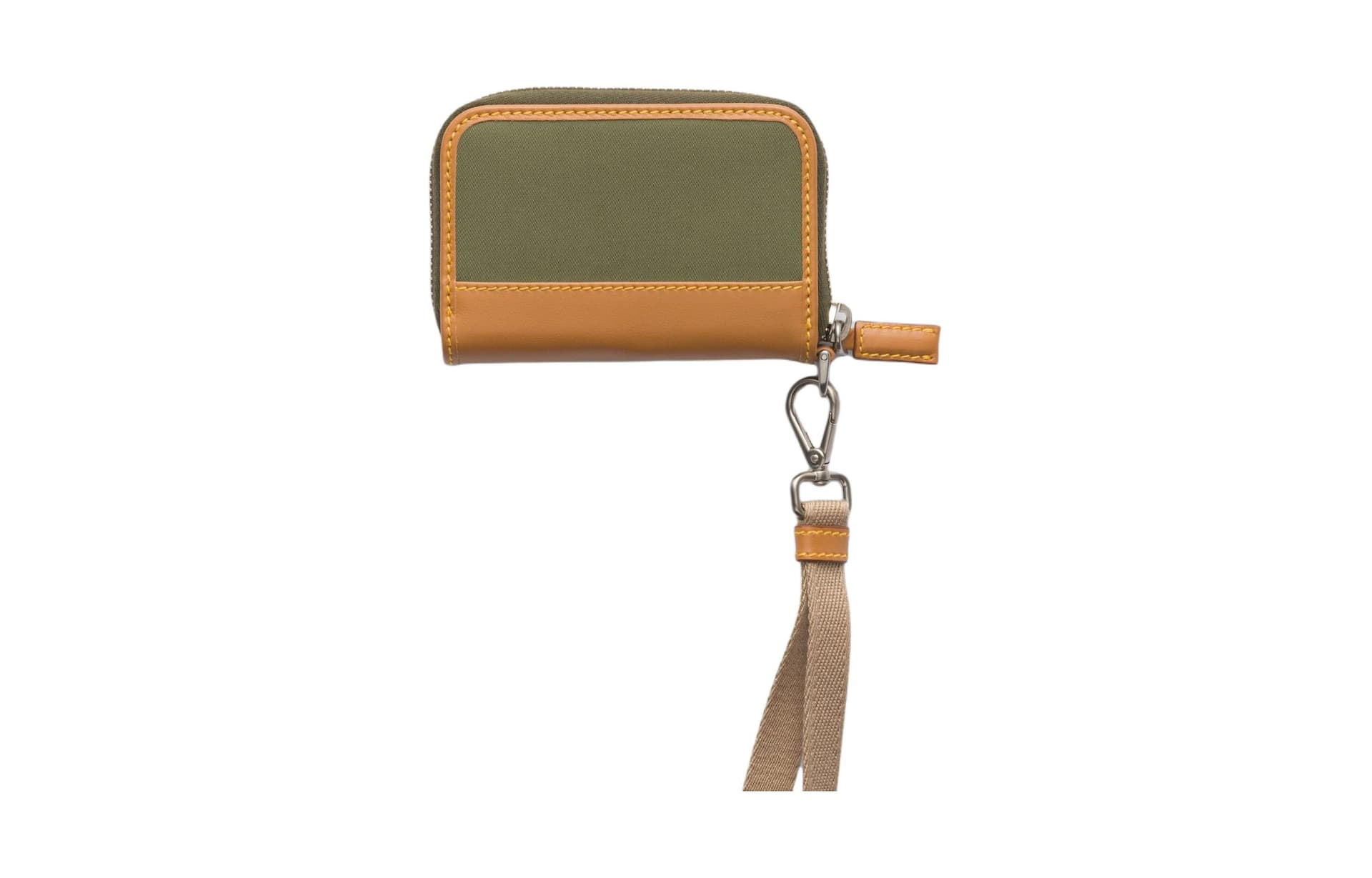 PRADA Recycled Nylon Coin Purse Army Green & Caramel