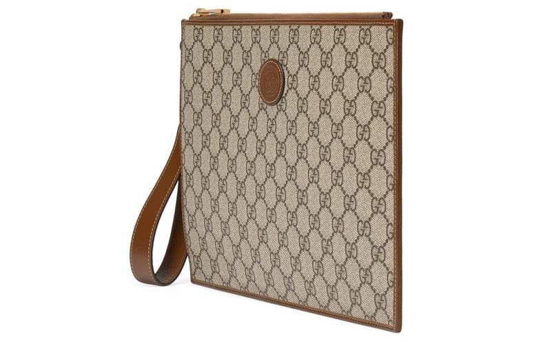 GUCCI Interlocking Canvas With Clutch Ebony