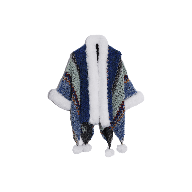 XNKW Shawls Peacock Blue