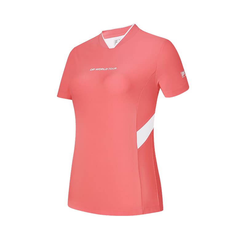 FILA TShirts Dibari Red Vneck Moderate Nippedin Waist