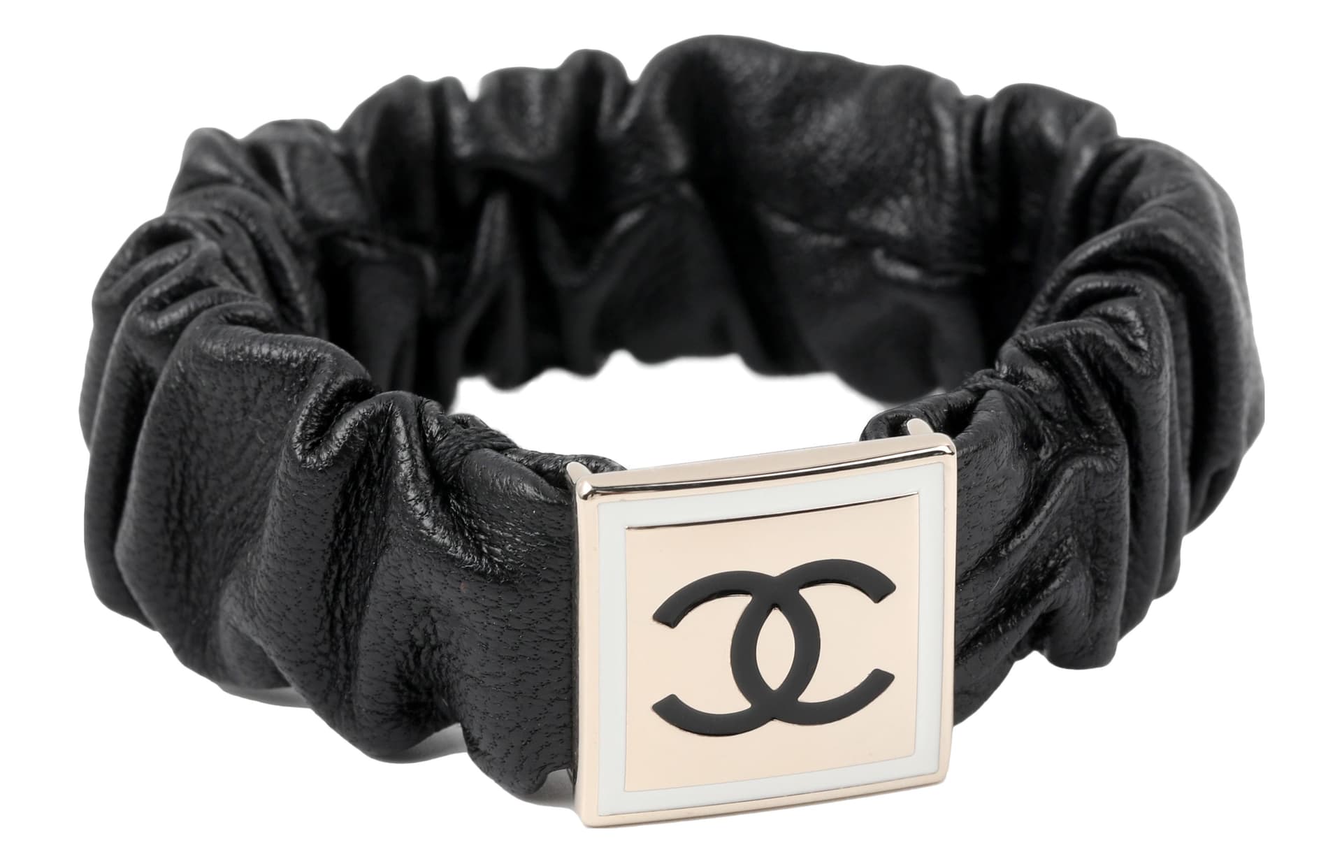 CHANEL Metal, Fabric Hair Ties Black