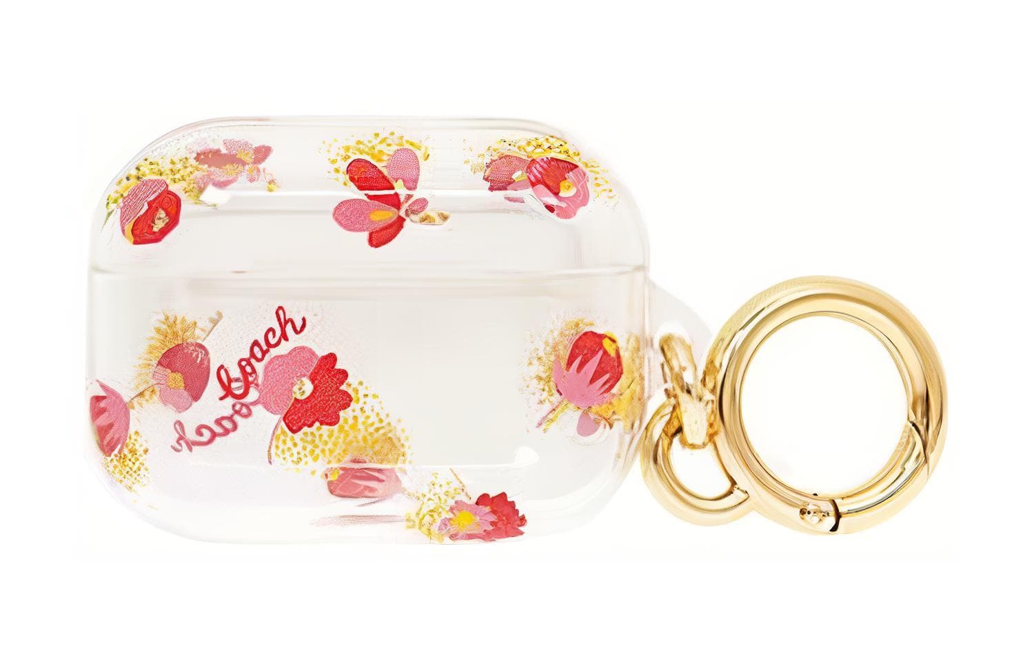 COACH Plastic Earphone Case Transparent & Red