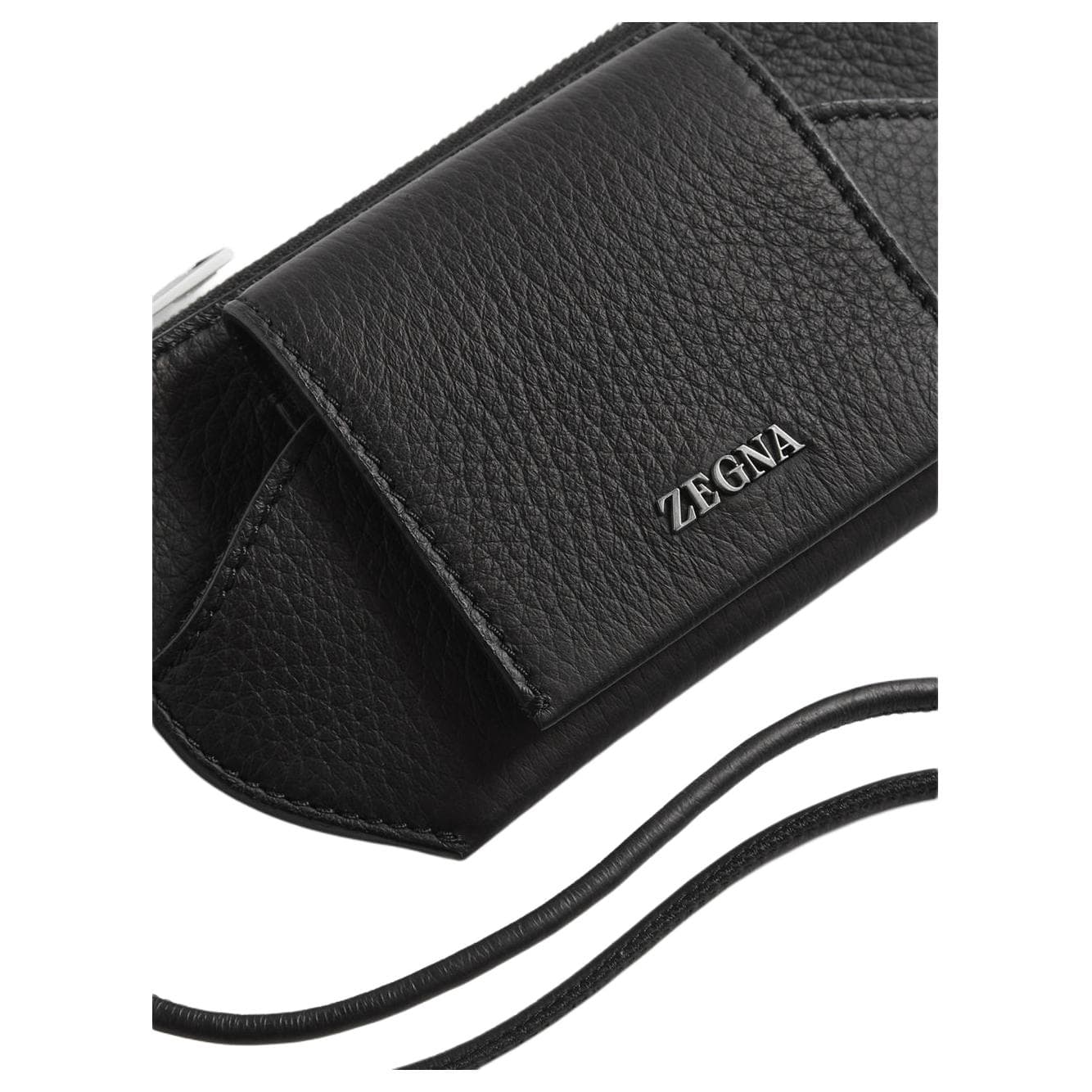 Zegna Deerskin Handheld Eyeglass Pouch Black