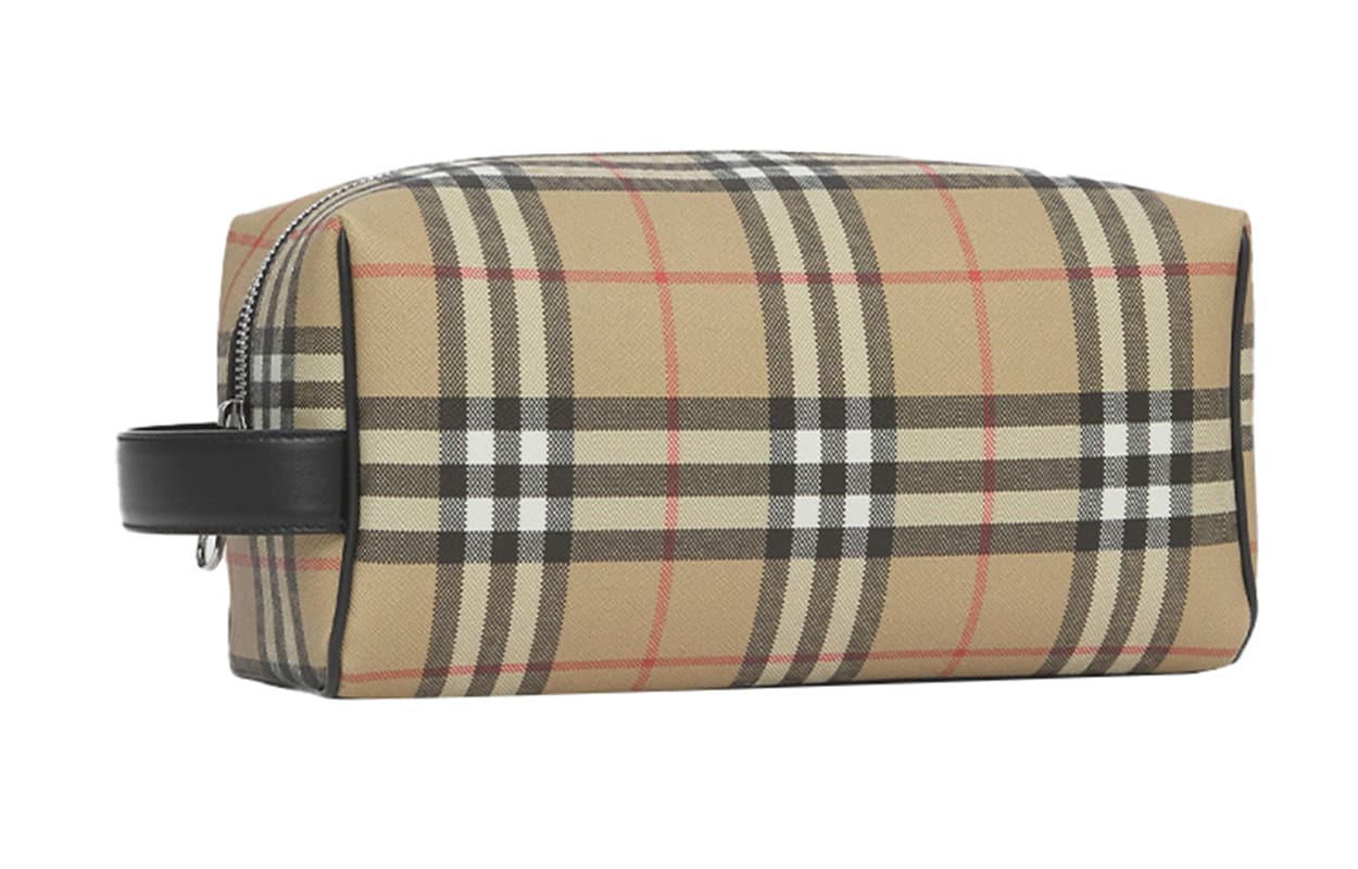 Burberry Cotton Cowhide Polyurethane Storage Bag Archive Beige