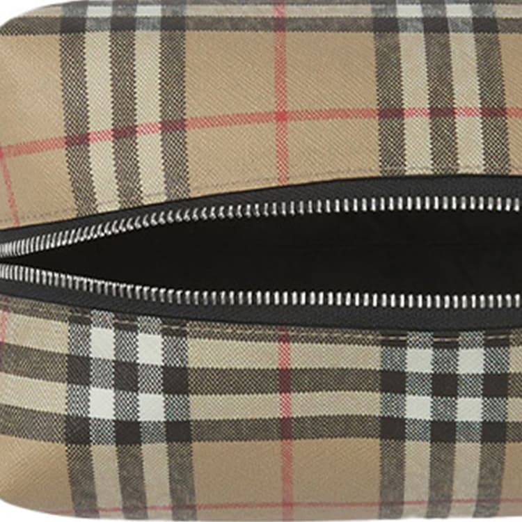 Burberry Cotton Cowhide Polyurethane Storage Bag Archive Beige