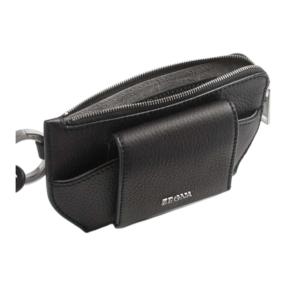 Zegna Deerskin Handheld Eyeglass Pouch Black