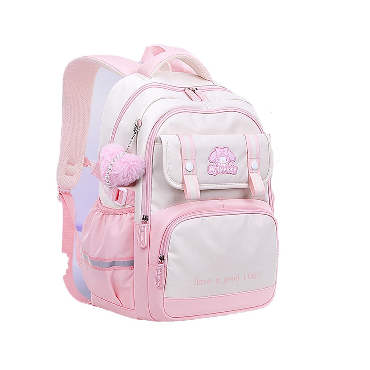Sanrio Zip Closure Polyester Backpack Purple/Pink/Black/Blue Pink My Melody Large