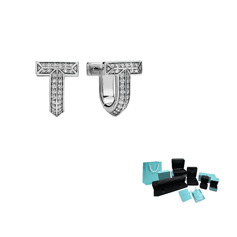 TIFFANY & CO. 18K White Gold Earrings Silver Silver