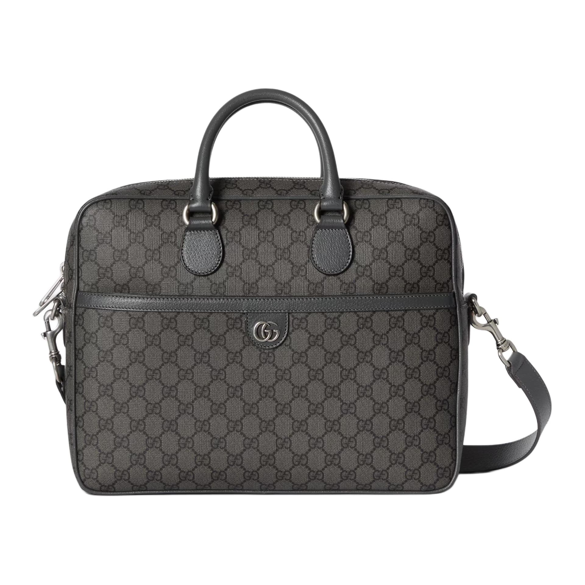 GUCCI Ophidia GG Supreme Canvas Bag Briefcase Medium Dark Gray Basic Set (Bag+Dust Bag)
