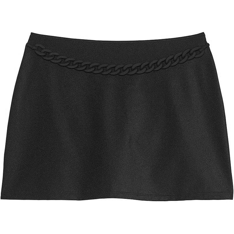 Victoria's Secret Chain Link Mini Cover Up Skirt / Black Swim & Black