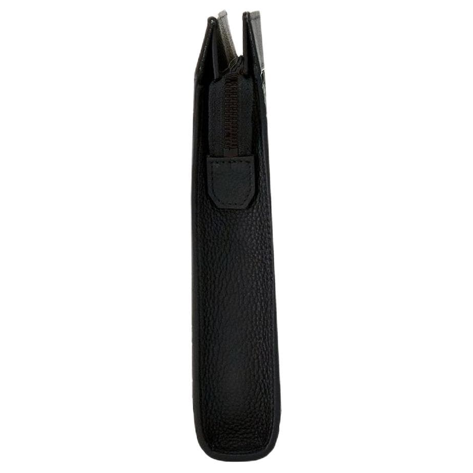 FERRAGAMO Calfskin Textile Clutch Black