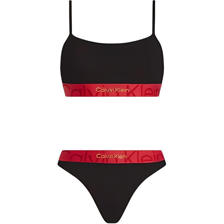 CALVIN KLEIN UNLINED BRA SET Set Europe Version Black Set (Black)