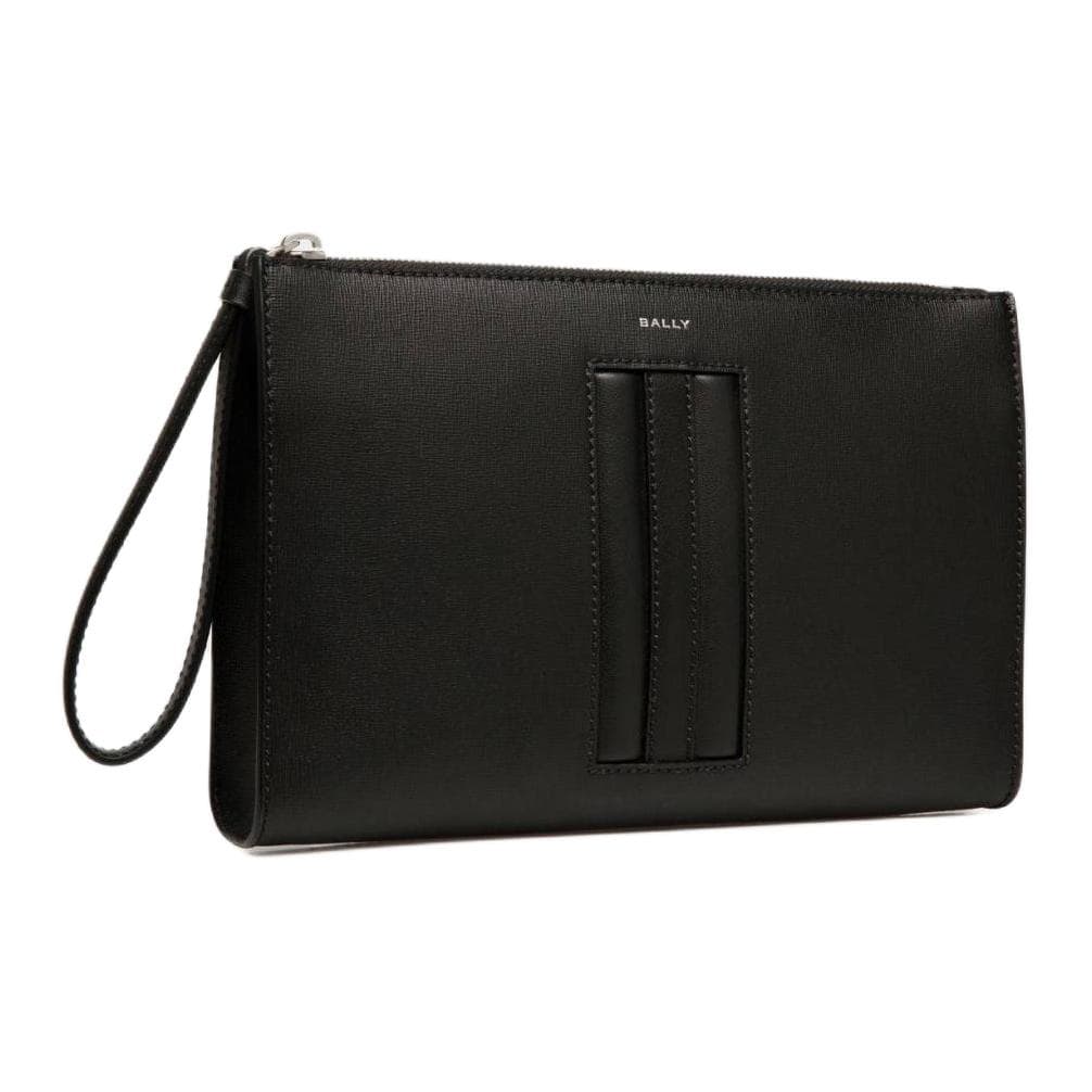 BALLY Recycled With Reconstituted Cow Clutch Black