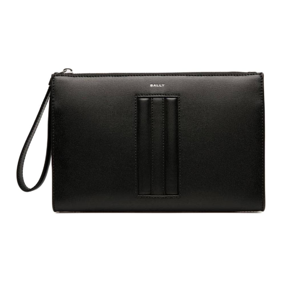 BALLY Recycled With Reconstituted Cow Clutch Black Basic Set (Bag+Dust Bag)